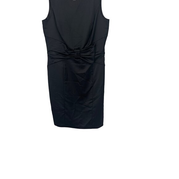 White House Black Market Womens Black Cocktail Dress Bow Size 14 satin New - Picture 3 of 8